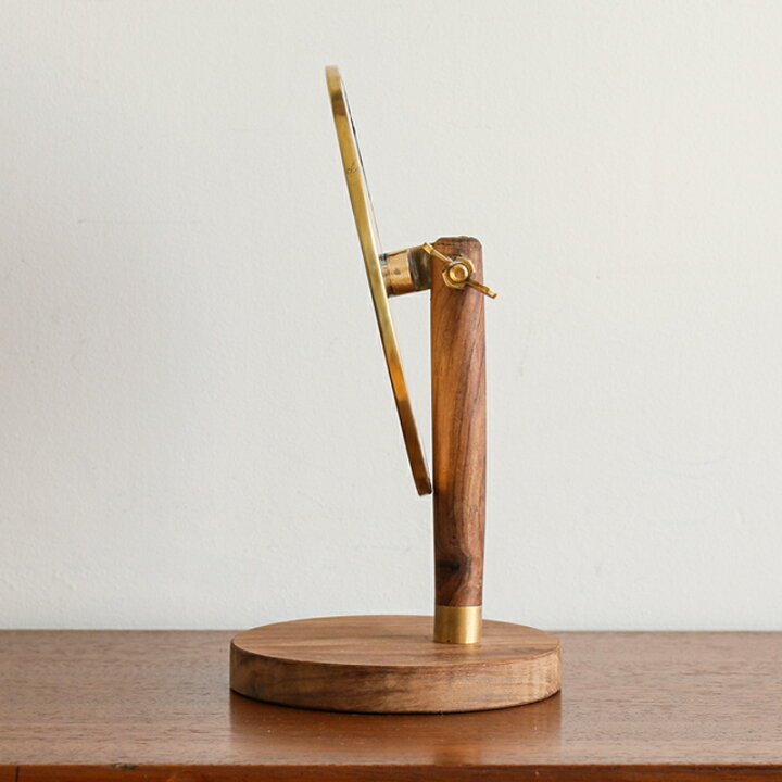 楽天市場】スタンドミラー オーバル BRASS＆WOOD 鏡 卓上 北欧 