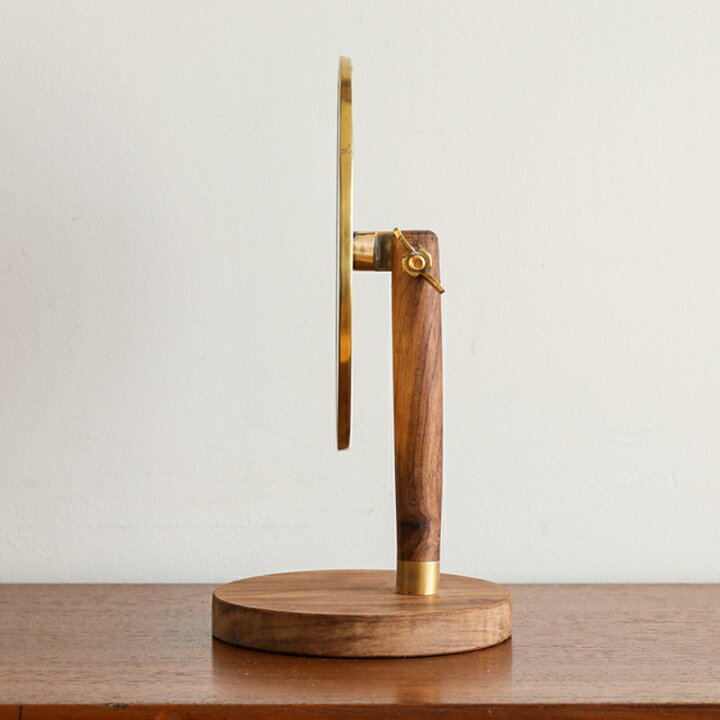 楽天市場】スタンドミラー オーバル BRASS＆WOOD 鏡 卓上 北欧 
