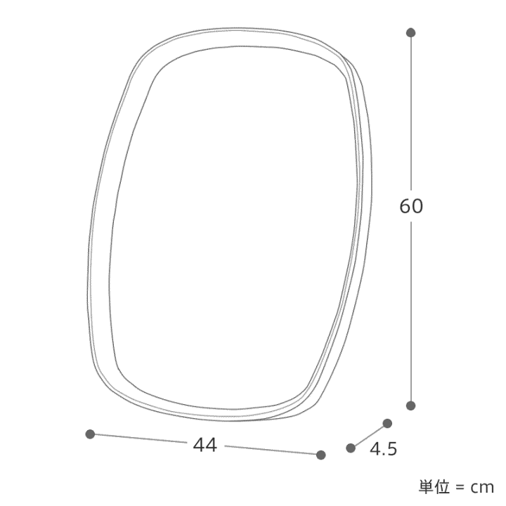 楽天市場】ミラー 鏡 壁掛け KURVE 卓上 北欧 ナチュラル ヴィンテージ