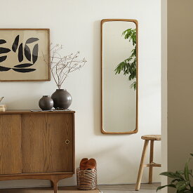 ミラー H/A エイチエー 鏡 壁掛け ウォールミラー Lサイズ 四角形 角型 ナチュラル ブラック ヴィンテージレッド 木製 天然木 無垢材 オーク材 北欧 ベトナム製 即日出荷可能