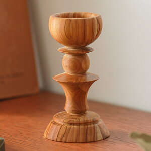 キャンドルホルダー TEAK Sサイズ 6.6×12.4 キャンドルスタンド 置物 オブジェ 天然木 チーク 木製 飾り インテリア雑貨 Candle stand LC-01 楽ギフ_包装 あす着対応