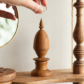 リングホルダー TEAK Cタイプ オブジェ 置物 天然木 チーク 木製 ハンドメイド リングスタンド リングコーン 3.9×13.8 インテリア雑貨 Display stand LB-03 楽ギフ_包装 あす着対応