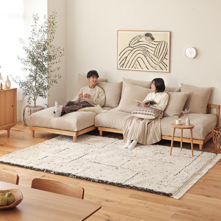 楽天市場】ラグ ラグマット BIANCA LINE-DOT 200×250 ベニワレン風 