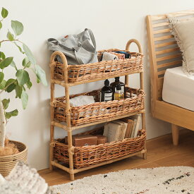 レクト 3段バスケット AROROG 収納 バスケット カゴ かご ラタン 籐 籐家具 ラタン家具 雑貨 ヴィンテージ ナチュラル