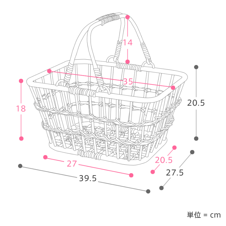 楽天市場】マーケットバスケット かご カゴ 収納 ラタン 籐