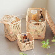 ラタン バスケット Weaves ウィーブス 正方形 Sサイズ 収納 ボックス 収納雑貨 幅20cm インテリア雑貨 ラ…