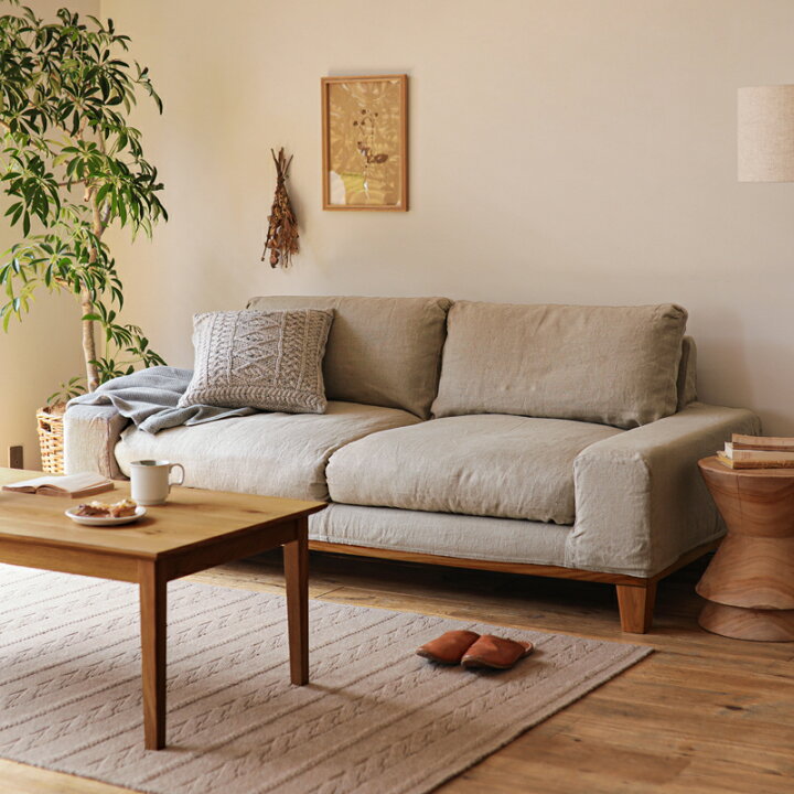 楽天市場】3人掛けソファー folk／BR ブラウン 北欧 ナチュラル 