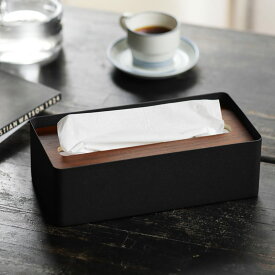 ティッシュケース ティッシュボックス カバー ふた付き ブラック 黒 ホワイト 白 北欧 モダン RIN Lサイズ
