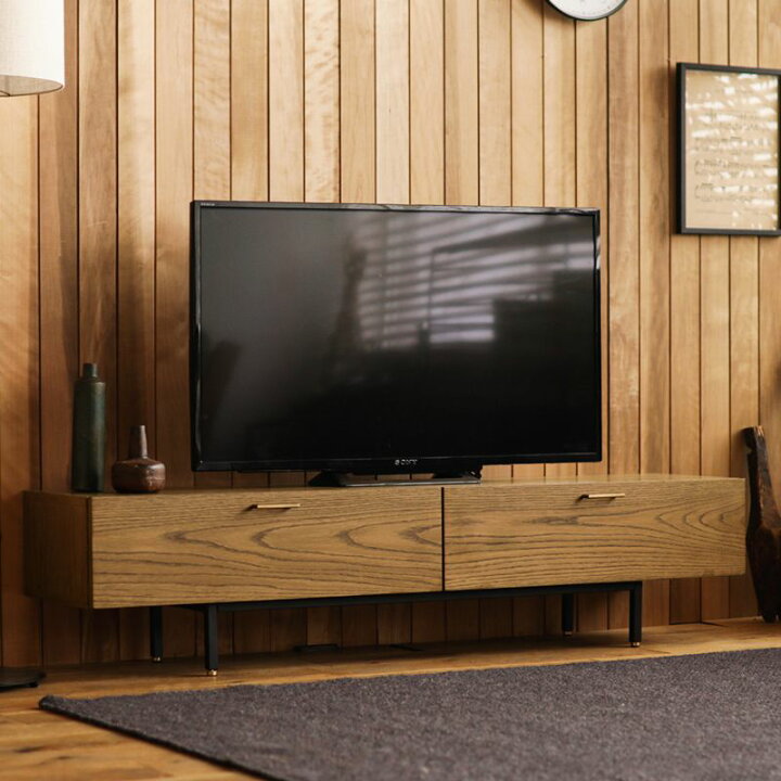 楽天市場 テレビ台 テレビボード Wiry Br 150 北欧 ヴィンテージ 木製 アイアン 32型対応 40型対応 43型対応 50型対応 おしゃれ 送料無料 開梱 設置付き Recenoインテリア