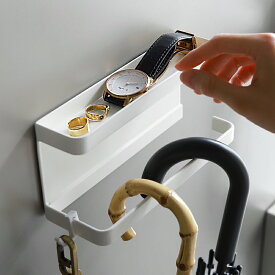 マグネット式傘立て tower タワー 山崎実業 トレー付きマグネットアンブレラホルダースマート 収納 傘収納 収納雑貨 省スペース マグネット 磁石 アンブレラホルダー トレー付き ナチュラル 玄関 コンパクト