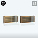 ユニットシェルフ R.U.S 基本セット 薄型 スリム 高さ54cm×幅92cm ガラスキャビネット シェルフ 収納 ガラス アイアン 北欧 ヴィンテージ 西海岸 ナチュラル おしゃれ 即日出荷可能