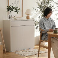 パーツ販売 R.U.S 大容量収納 ドロワー付キャビネット 幅88cm 高さ91cm メラミン化粧板 収納棚 キッチン …