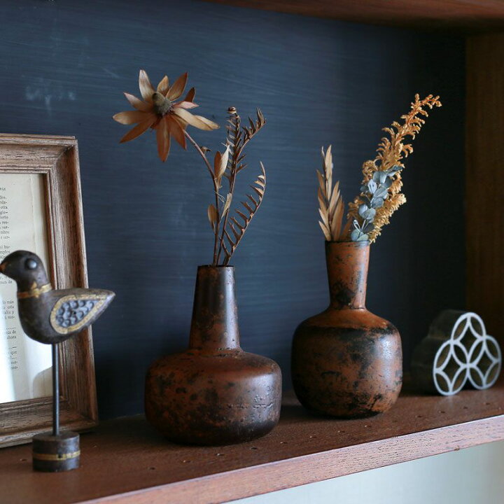 楽天市場 フラワーベース 花瓶 Antique Rusty アンティーク ヴィンテージ あす楽対応 Recenoインテリア