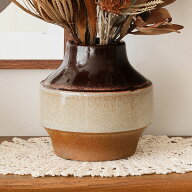 フラワーベース Lay レイ Sサイズ 直径17cm 高さ17cm 花瓶 花びん 花器 鉢 ベトナム製 陶土 オブジェ 置…
