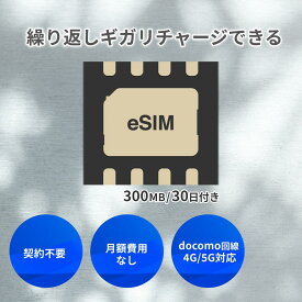 リチャージSIM eSIM ウェルカムパッケージ プリペイドSIM ギガリチャージで繰り返し利用可能 契約不要 月額費用なし レンタル不要 買切り ネットワーク専用 ドコモ回線 データSIM 格安SIM リチャージWiFi