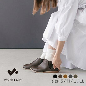 サイドゴアブーツ No.3182 シンプル 合成皮革 履きやすい 脱ぎやすい 靴 シューズ 通勤 お仕事用 散歩 旅行 ブラック 可愛い おしゃれ 婦人靴 カジュアル レースアップ ペニーレーン ペニーレイン【PENNY LANE】