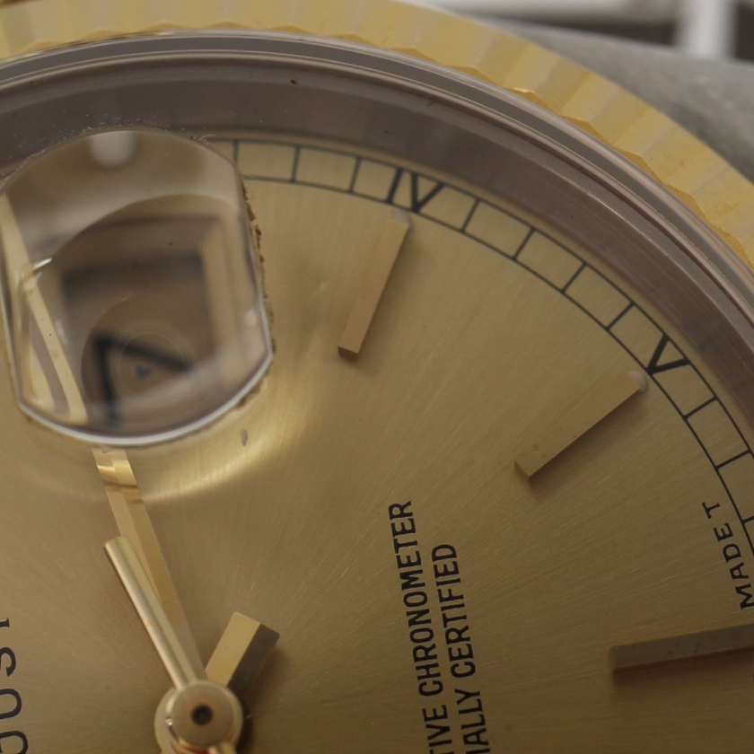 ロレックス ROLEX デイトジャスト メンズ 腕時計 自動巻き SS K18YG シルバー イエローゴールド ゴールド文字盤 16233 