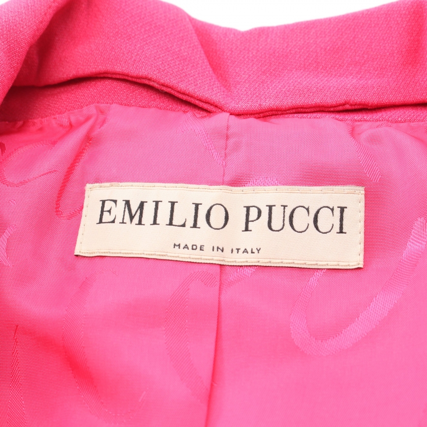エミリオ・プッチ EMILIO PUCCI ショート ジャケット ウール ピンクパープル ビジュー コート・ジャケット 
