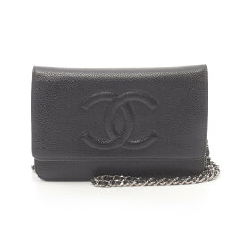 シャネル CHANEL ココマーク ショルダーバッグ バッグ レザー グレインドカーフスキン ブラック系 A48654 【中古】