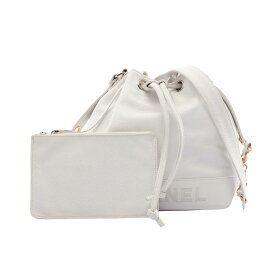 シャネル CHANEL ショルダーバッグ バッグ レザー グレインドカーフスキン ホワイト系 【中古】