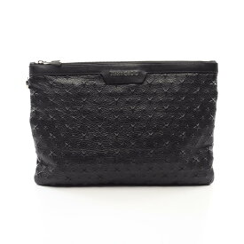 ジミーチュウ JIMMY CHOO DEREK EMG スターエンボス セカンドバッグ クラッチバッグ バッグ レザー ブラック系 【中古】