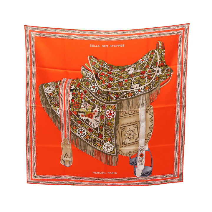 楽天市場】エルメス HERMES カレ90 SELLE DES STEPPES スカーフ 衣料品 