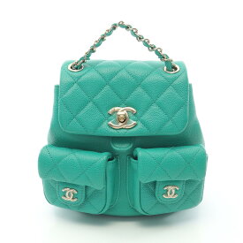 シャネル CHANEL マトラッセ リュックサック バックパック バッグ キャビアスキン(グレインドカーフ) グリーン系 【中古】