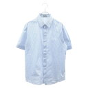 ディオール Dior シャツ ホワイト ブルー ストライプ 半袖シャツ 衣料品 トップス コットン ホワイト系 【中古】