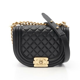 シャネル CHANEL ボーイシャネル ショルダーバッグ バッグ レザー グレインドカーフスキン ブラック系 AS3186 【中古】