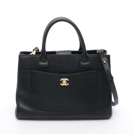 シャネル CHANEL ネオエグゼクティブトート ラージ トートバッグ バッグ レザー グレインドカーフスキン ブラック系 A69931 【中古】