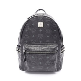 【全品11%OFF 11/11 23:59まで】エム・シー・エム MCM ヴィセトス リュックサック バックパック バッグ PVCコーティングキャンバス レザー ブラック系 【中古】