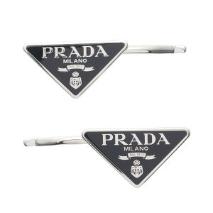 �v���_ PRADA FERMAGLI�@�w�A�N���b�v �ߗ��i �X�e�����X�X�`�[�� �G�i���� �u���b�N�n / �V���o�[�n 1IF0512BA6F0002 �y�V�i�z