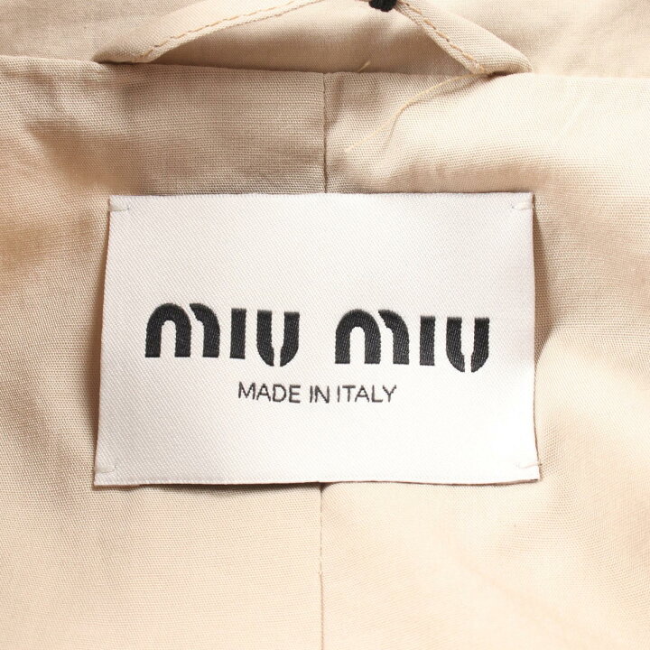 楽天市場】ミュウ ミュウ Miu Miu 衣料品 アウター コットン ベージュ  