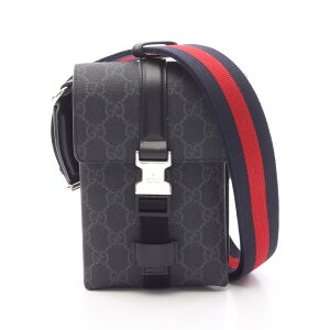 �O�b�` GUCCI Super Mini Gg GG�X�v���[�� �V�����_�[�o�b�O �o�b�O ���U�[ PVC�R�[�e�B���O�L�����o�X �O���[�n / �u���b�N�n / �}���`�J���[ 816954FAD8C1049 �y�V�i�z
