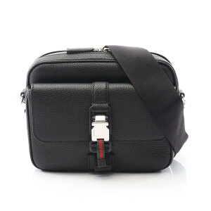 �O�b�` GUCCI �E�F�u �X�g���C�v �V�����_�[�o�b�O �o�b�O ���U�[ �u���b�N�n 816751AAEF61042 �y�V�i�z