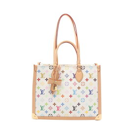 ルイ・ヴィトン LOUIS VUITTON LOUIS VUITTON × 村上隆 オンザゴー トランクMM トートバッグ バッグ PVCコーティングキャンバス レザー モノグラム・マルチカラー ホワイト系 M13079 【中古】