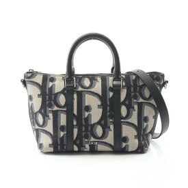 ディオール Dior ウィークエンダーPM オブリーク ハンドバッグ バッグ キャンバス レザー ベージュ系 / ブラック系 【中古】