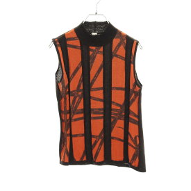 エルメス HERMES ボルデュックリボン ニット 衣料品 トップス シルク カシミヤ シルク オレンジ系 / ブラウン系 【中古】