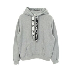 セリーヌ CELINE ロゴ ルーズ フーディ パーカー 衣料品 トップス コットン グレー系 【中古】