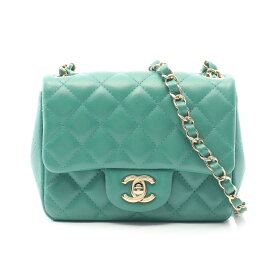 シャネル CHANEL ミニマトラッセ ショルダーバッグ バッグ ラムスキン（羊革） グリーン系 A35200 【中古】