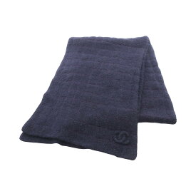 シャネル CHANEL ココマーク マフラー 衣料品 シルク カシミヤ ネイビー系 【中古】