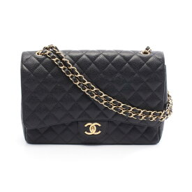 シャネル CHANEL デカマトラッセ34 シングルフラップ ショルダーバッグ バッグ レザー グレインドカーフスキン ブラック系 A47600 【中古】