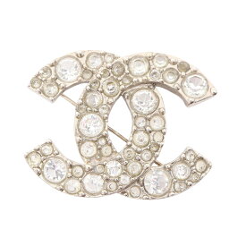 シャネル CHANEL ココマーク ブローチ アクセサリー GP（ゴールドメッキ） ラインストーン ゴールド系 / クリア系 【中古】