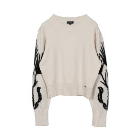シャネル CHANEL ココマーク フラワー ニット 衣料品 トップス カシミヤ シルク ホワイト系 / ブラック系 P70944K10157 【中古】