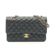 シャネル CHANEL マトラッセ Wフラップ ショルダーバッグ バッグ キャビアスキン(グレインドカーフ) ブラ…