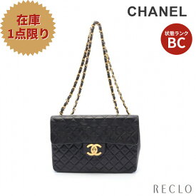 【エントリーでポイント10倍◎対象店舗限定27日1:59迄】シャネル CHANEL デカマトラッセ34 Wチェーンショルダーバッグ ラムスキン ブラック ゴールド金具 A01094 【中古】 送料無料_2406ss_all_bg_0604