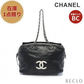 【エントリーでポイント10倍◎店舗限定4日20:00開始】シャネル CHANEL ココマーク ダイヤステッチ チェーンショルダーバッグ レザー ブラック シルバー金具 ヴィンテージ 【中古】 送料無料