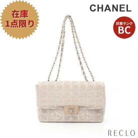 【エントリーでポイント10倍◎店舗限定11日1:59迄】シャネル CHANEL ニュートラベルライン Wチェーンショルダーバッグ キャンバス レザー ベージュ ホワイト シルバー金具 A15285 【中古】 送料無料