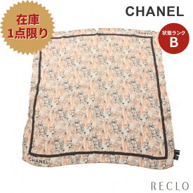 【10周年SALE!!25%OFF以上】シャネル CHANEL ココマーク スカーフ シルク アイボリー ライトピンク グレー 【中古】 送料無料_10th_all_wal_10th