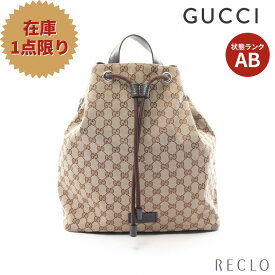 【エントリーでポイント10倍◎店舗限定11日1:59迄】【スーパーSALE限定!!10%OFF以上】グッチ GUCCI GGキャンバス バックパック リュックサック キャンバス レザー ベージュ ダークブラウン 449175【中古】 送料無料 良品_2406ss_all_bg_0604